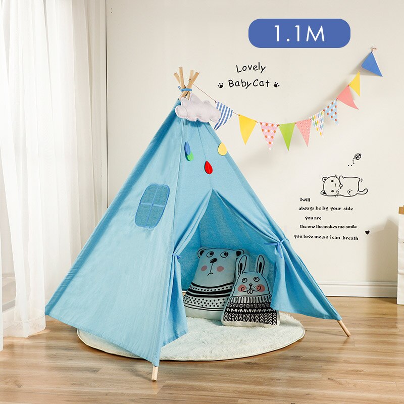 1.1M Cotton Carva Indian Children's Tent Portable Kids Tent Tipi Teepee Children's House Indoor Children's Hut Baby Tent: WJ3688GS