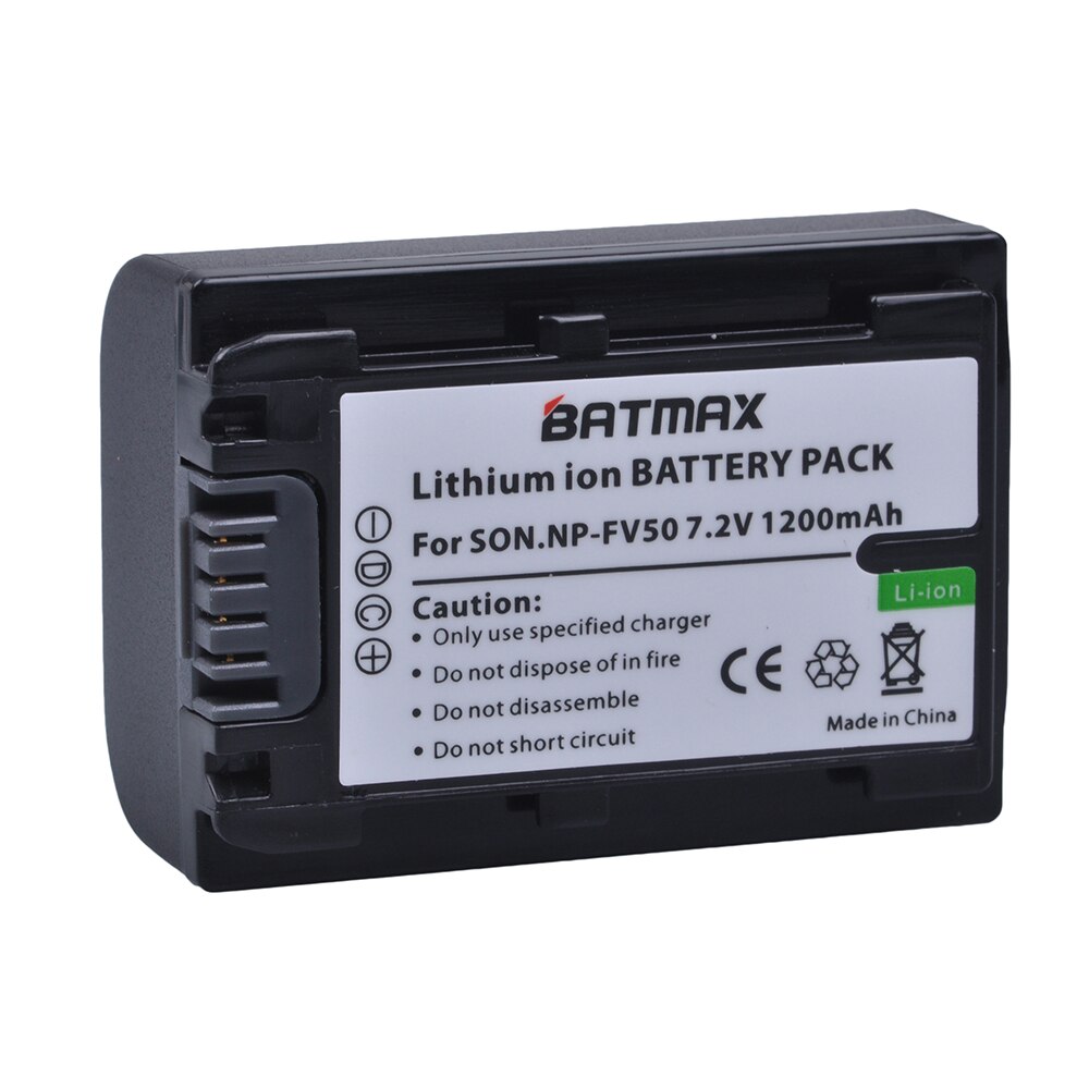 Batmax NP-FV50 NP FV50 batería + cargador USB con LCD para SONY HDR CX390 290E PJ510 820E 790E 660E XR260 CX700E PJ50E 30E SR68