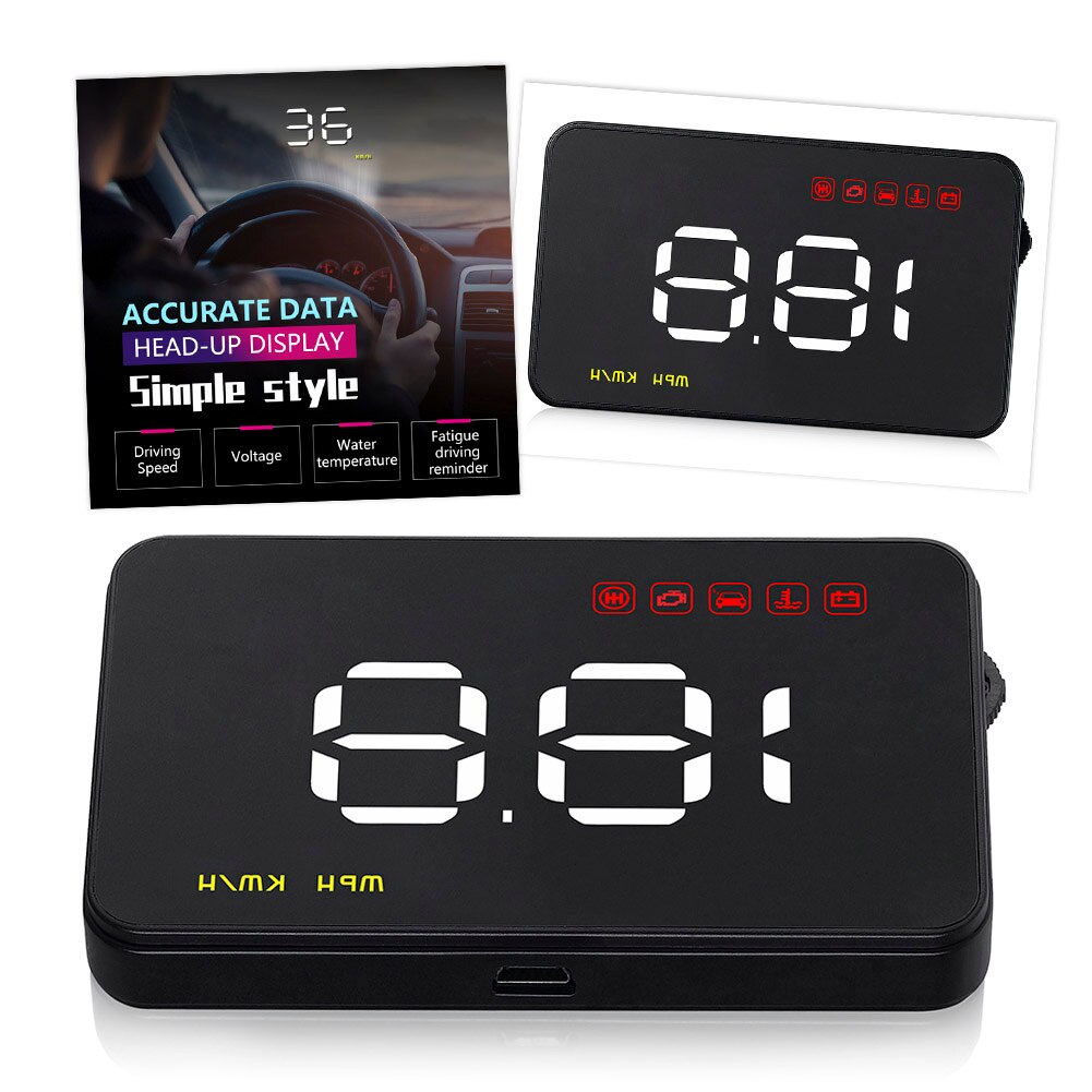 Universal HUD Digital Dashboard Overspeed Speedometer Alarm A1000 OBD2 Car Head Up Display