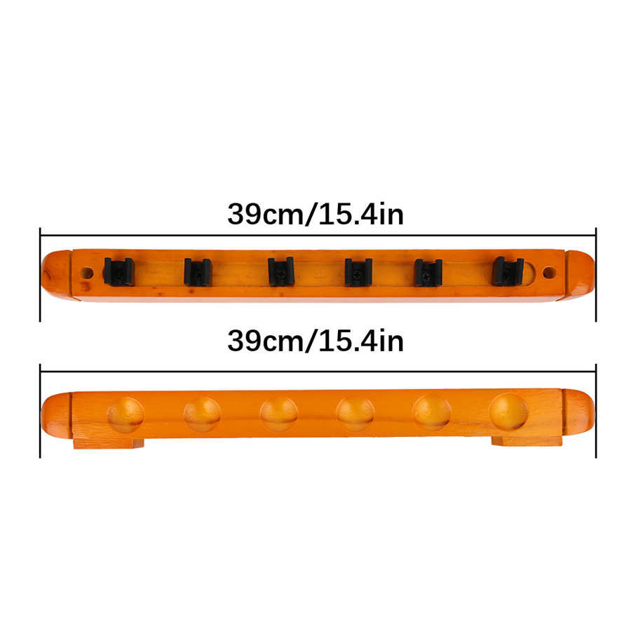 Pool Rack Wooden Wall Mounted Pool Rack Bracket 6 Holes for Billiards Snooker Supply Accessory