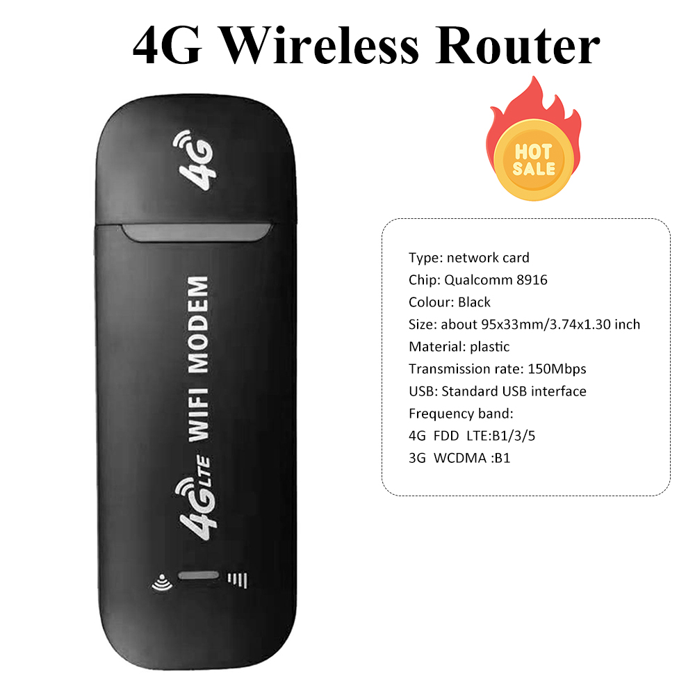 Router 4G WiFi Bezprzewodowy Dongle USB WiFi Mobilny Internet Szybki 150Mbps Router 4G LTE Modem WiFi z Kartą SIM dla Domu Biura Podróży