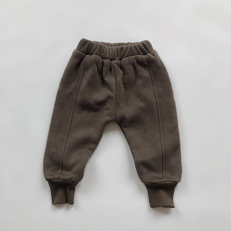 Ins kinderen warme broeken herfst winter jongens kinderbroeken dikke broeken kinderkleding: Grijs / 18m