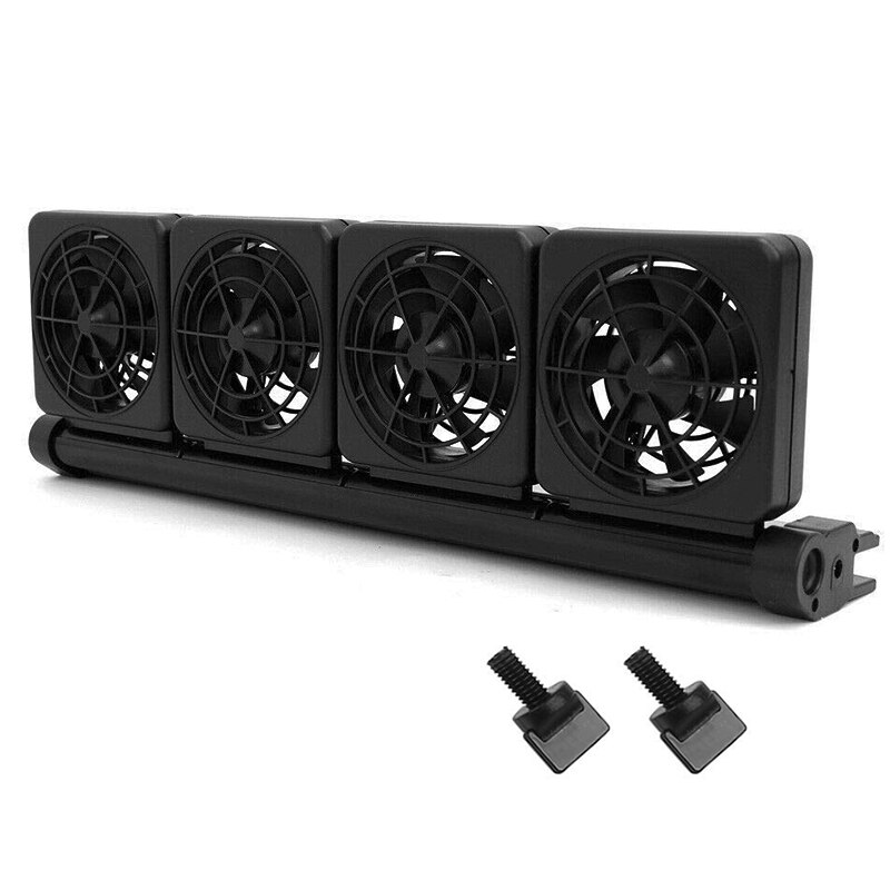 Nicrew Aquarium Fan Aquarium Chiller Koelventilator Systeem Voor Water Aquarium 2 Controle Manieren Temperatuur Aquarium Accessoires: 4 fan / EU Plug