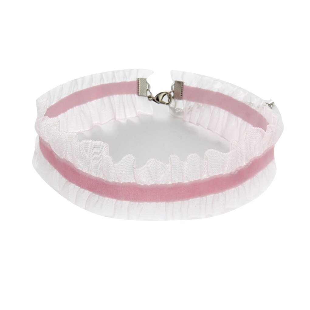 Band spets choker kvinnor tyg halsband flicka vintage legering nyckelben kedja brud bröllop smycken: Nr .5
