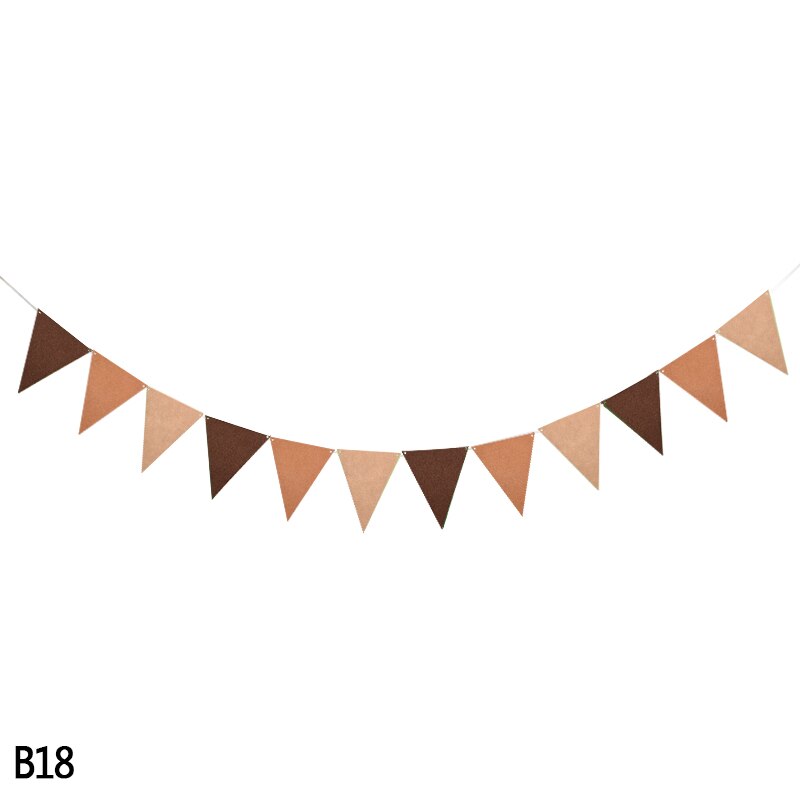 2.5m 12 flaggor bunting banderoller vimpel non-woven girlander flaggor baby shower bröllopsfest vimplar hängande girlander dekor tillbehör: B18