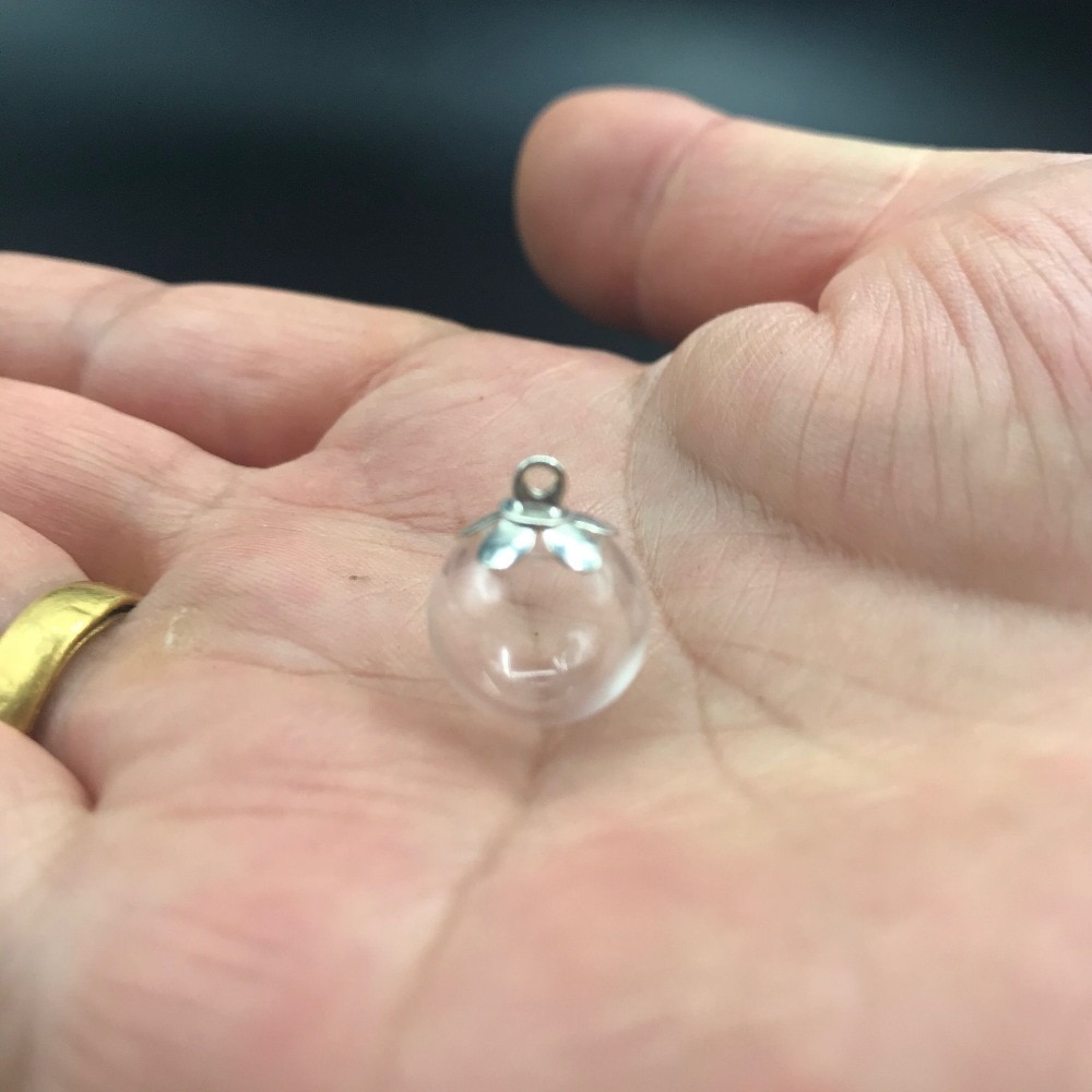 5 stk. 10mm mini runde kugleglaskugler med perler hættefund diy diakflaske hætteglas vedhæng halskæde glasdæksel dome tilbehør