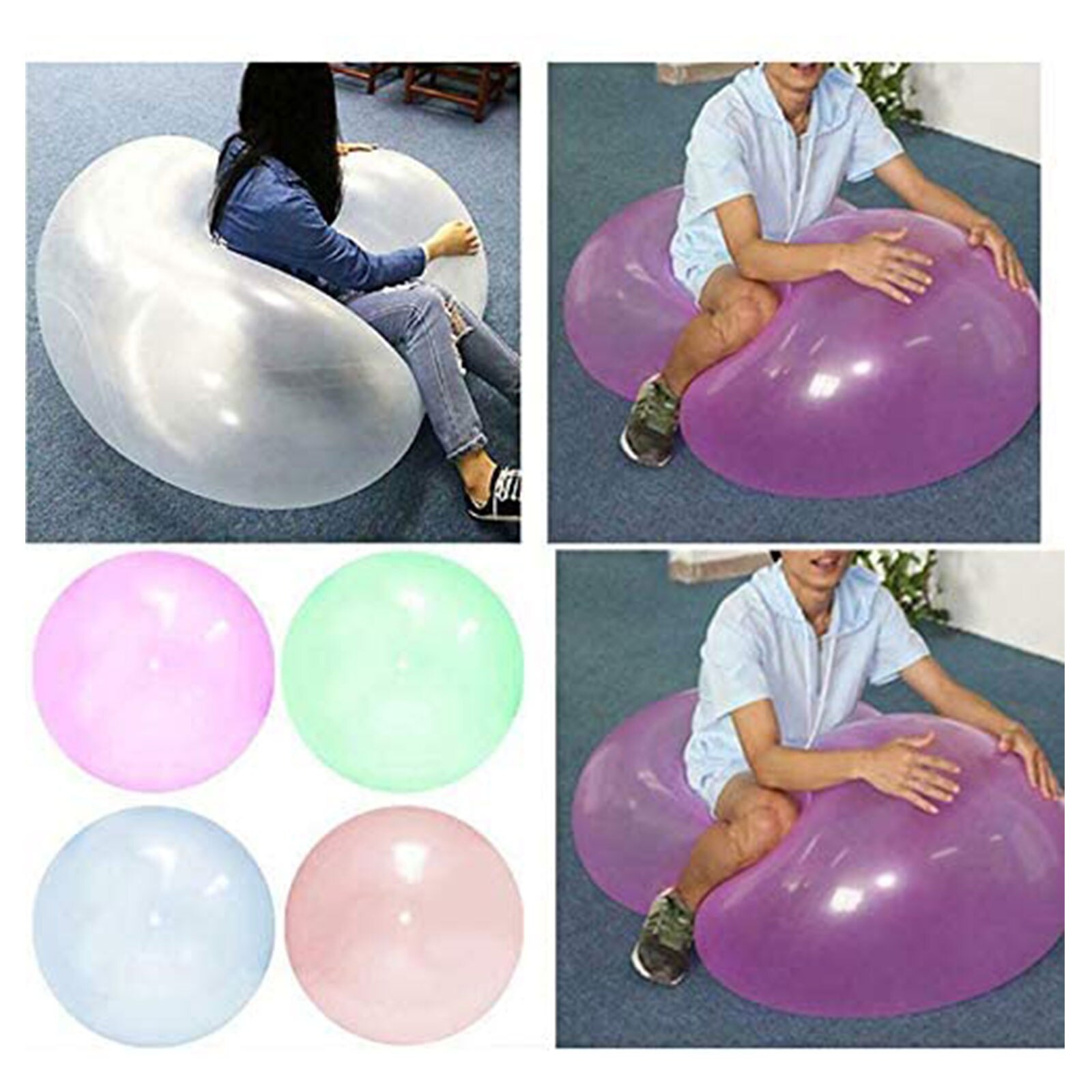 Solid Opblaasbare Squeeze Bal Transaparent Duurzaam Bubble Bal Scheurbestendig Super Wubble Bubble Bal Opblaasbare Ballen 1Pc