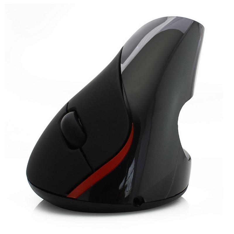Universal 2.4G 4 Colors Available Shark Shape Wired Mouse Ergonomic Vertical Mouse Upright Optical Mice for PC Laptop: black