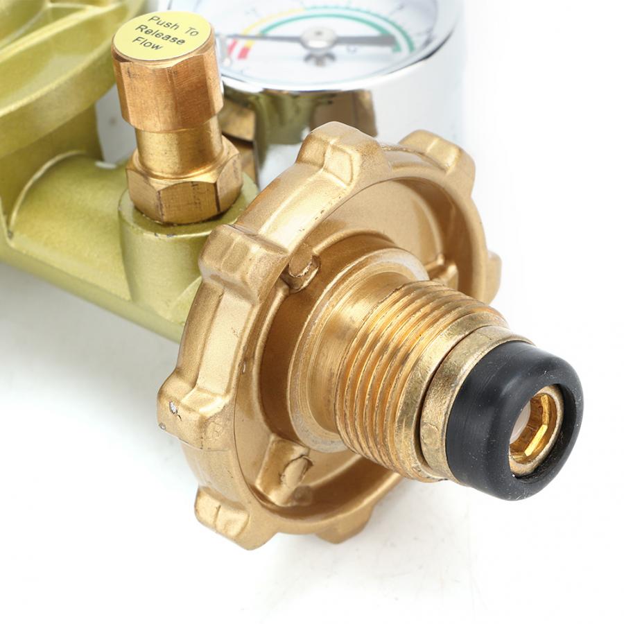 Liquefied Gas Valve Universal Household Bottled Liquefied Petroleum Gas Pressure Regulator Valve with Gauge Gold