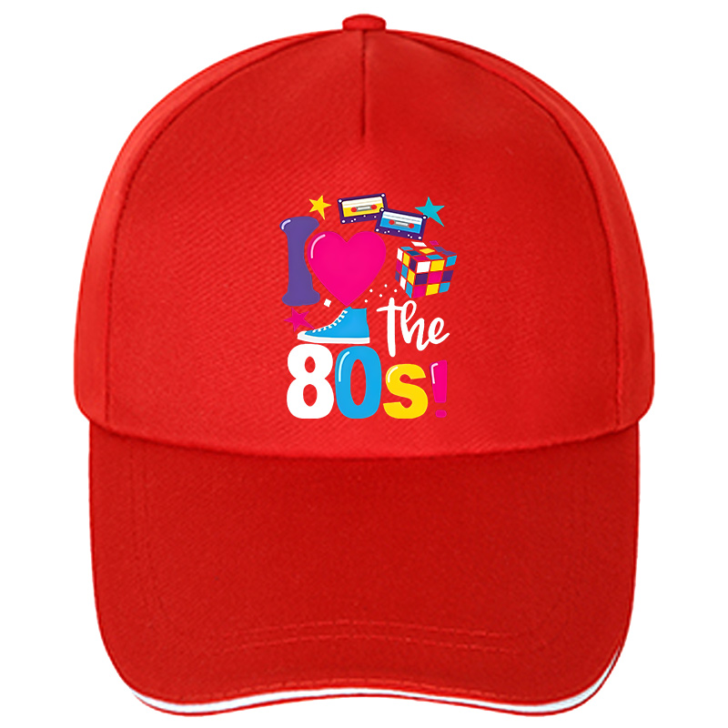 Casquette de Baseball rétro 80 Cartoon S pour femmes, 80 nostalgiques, années 1980, chapeaux courts Vintage pour femmes, réglage, chapeau de soleil d'extérieur décontracté: Black