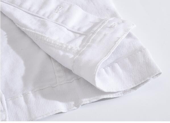 Efterår koreansk denim jakke herre slank langærmet cowboy jakke herre hvid patch cowboy tøj frakke