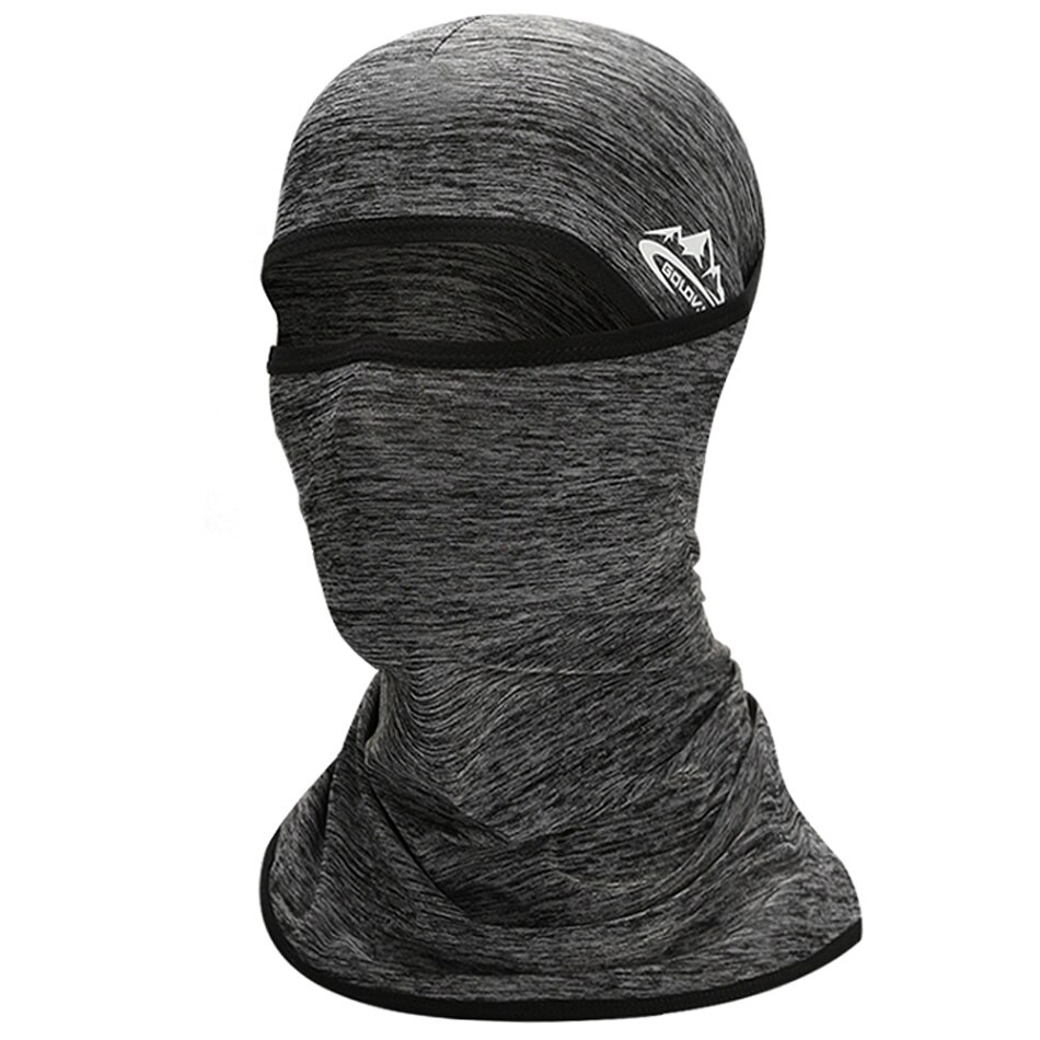 Lixada Fietsen Gezichtsmasker UPF50 + Helm Liner Balaclava Cooling Ijs Zijde Halsbeenkap Zomer Uv Bescherming Hoofddeksels: Flax grey