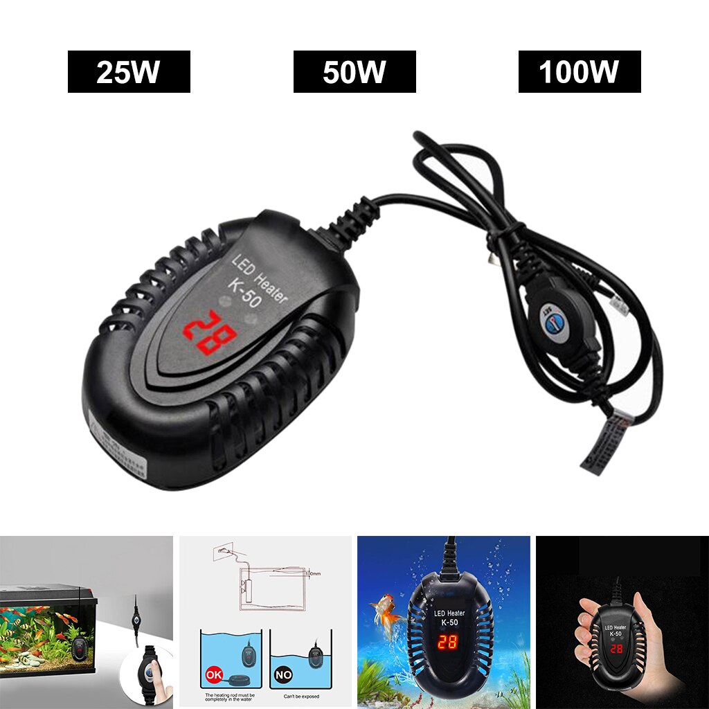 Digital Aquarium Submersible Heater Mini Tropical Fish Tank LED Thermostat