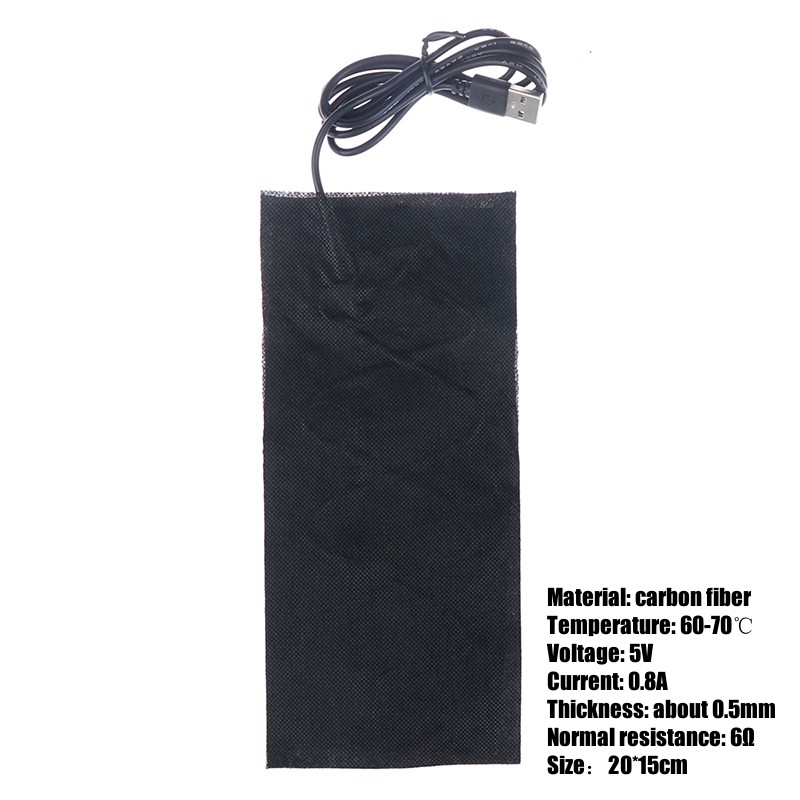 5V Usb Pet Warmer Verwarming Pad Elektrische Verwarming Pad Winter Warm Tapijt Carbon Fiber Verwarming Pad Handwarmer: WHITE