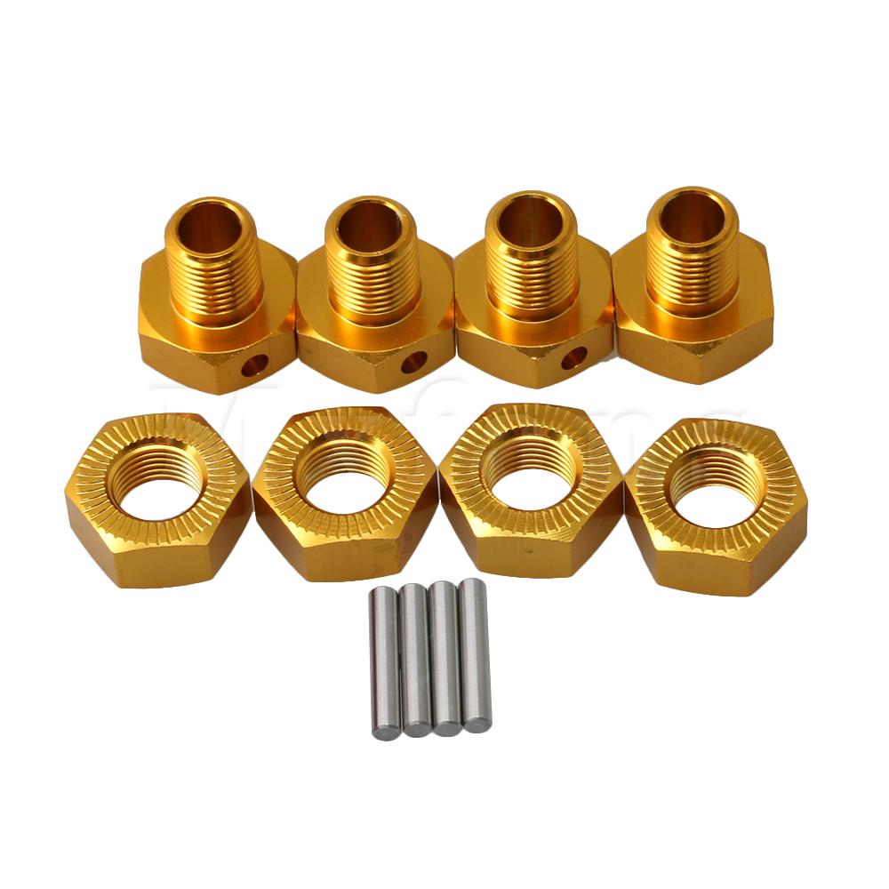 Mxfans 4 Sets EA1015 17mm Wheel Hex Nut Drive Hex Hexagonal Joints for JLB RC1:10 Golden Cheetah Largefoot Car: Golden