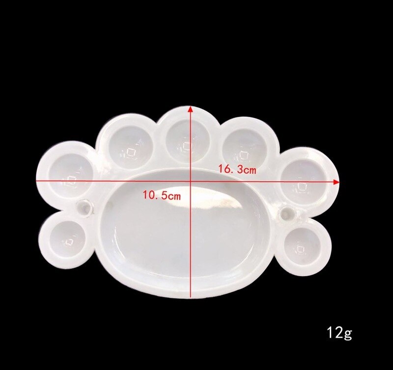 1pcs Various Watercolor Style Plastic Palette Children Painting Pigment Disc Palette Arts Diy Palette Cosmetics: Foot 8-hole palette