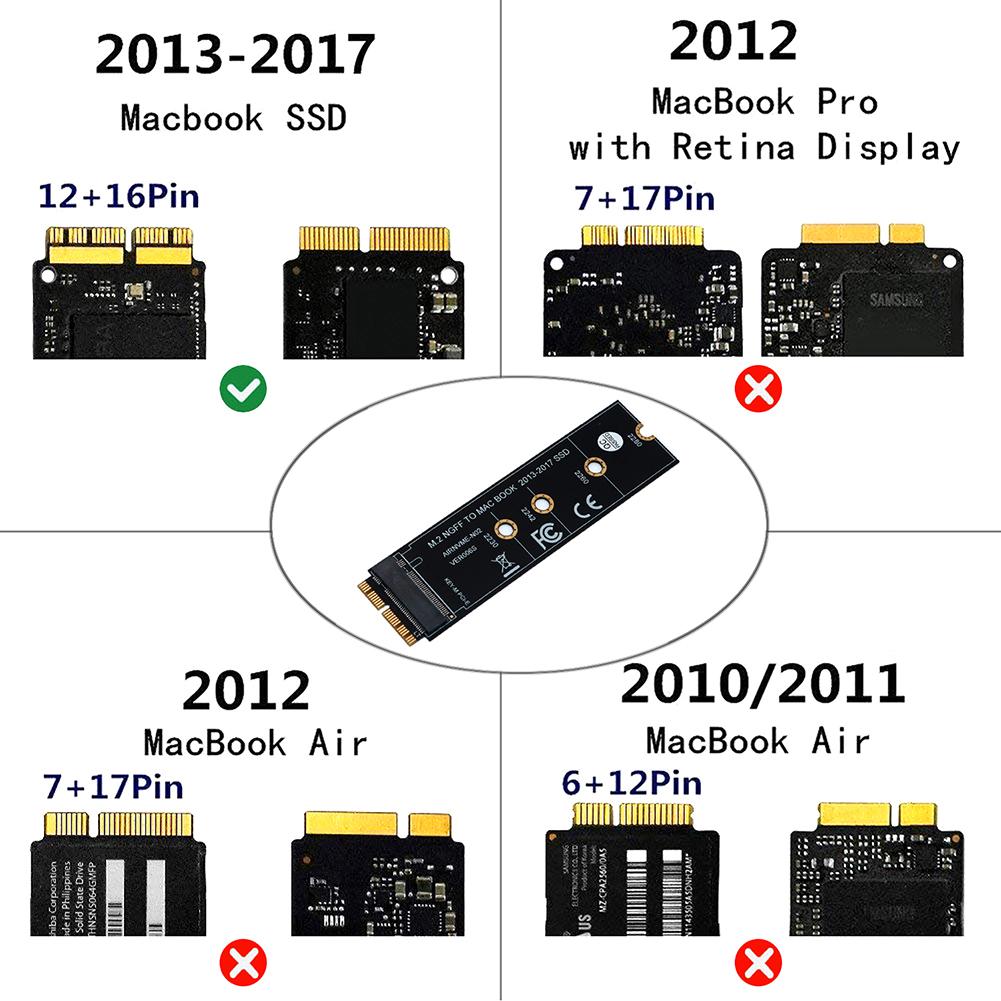 Durable PCB Adapter Delicate Texture M.2 NVME SSD Connector Card to for Apple SSD Adapter for MacBook Air Accessories