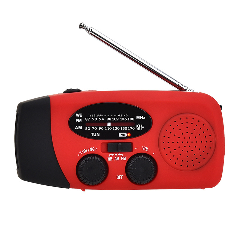 Solar Powered Radio Am/fm/noaa Weather Dynamo Led Flashlight Waterproof Outdoor Multifunctional Hand Radios Combination Headligh: Solar Radio
