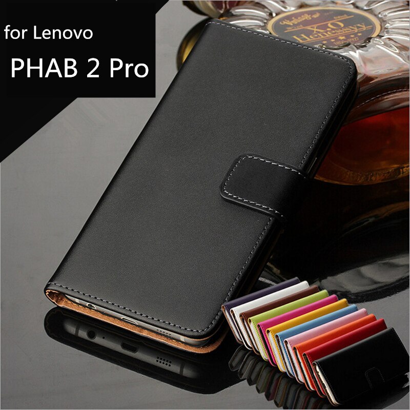 Premium Pu Leather Flip Cover Wallet Case Voor Lenovo Phab 2 Pro 6.4-Inch Kaarthouder Holster Telefoon Shell gg