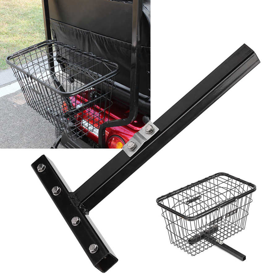 Svart multifunktionsmobilitet sparkcykel bakre korg monteringsfäste modifiering tillbehör byte