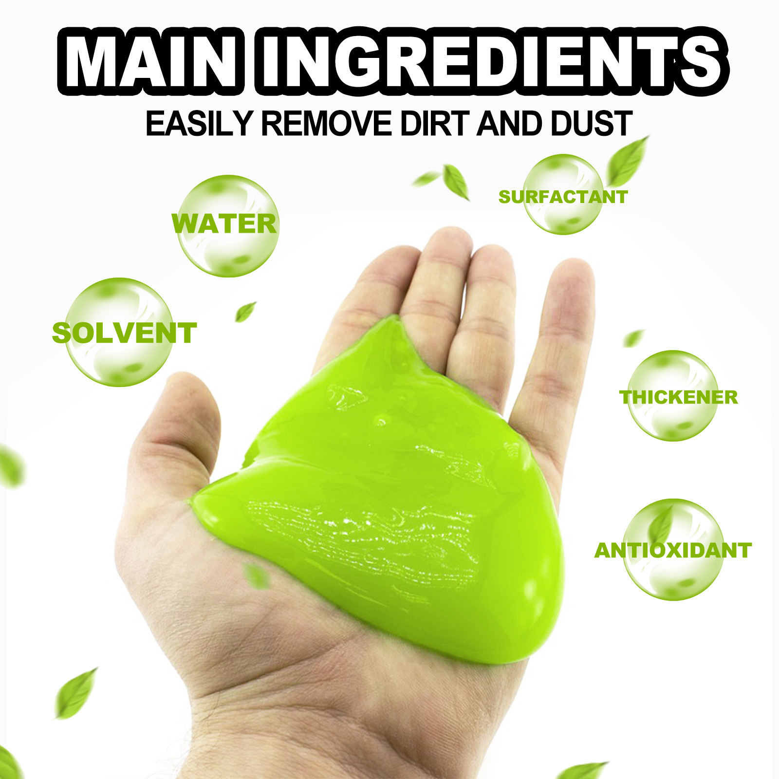 Gel de limpeza de carro 160g - Limpador multiuso de interiores para assentos, painéis e aberturas, sem necessidade de água, removedor de poeira reutilizável