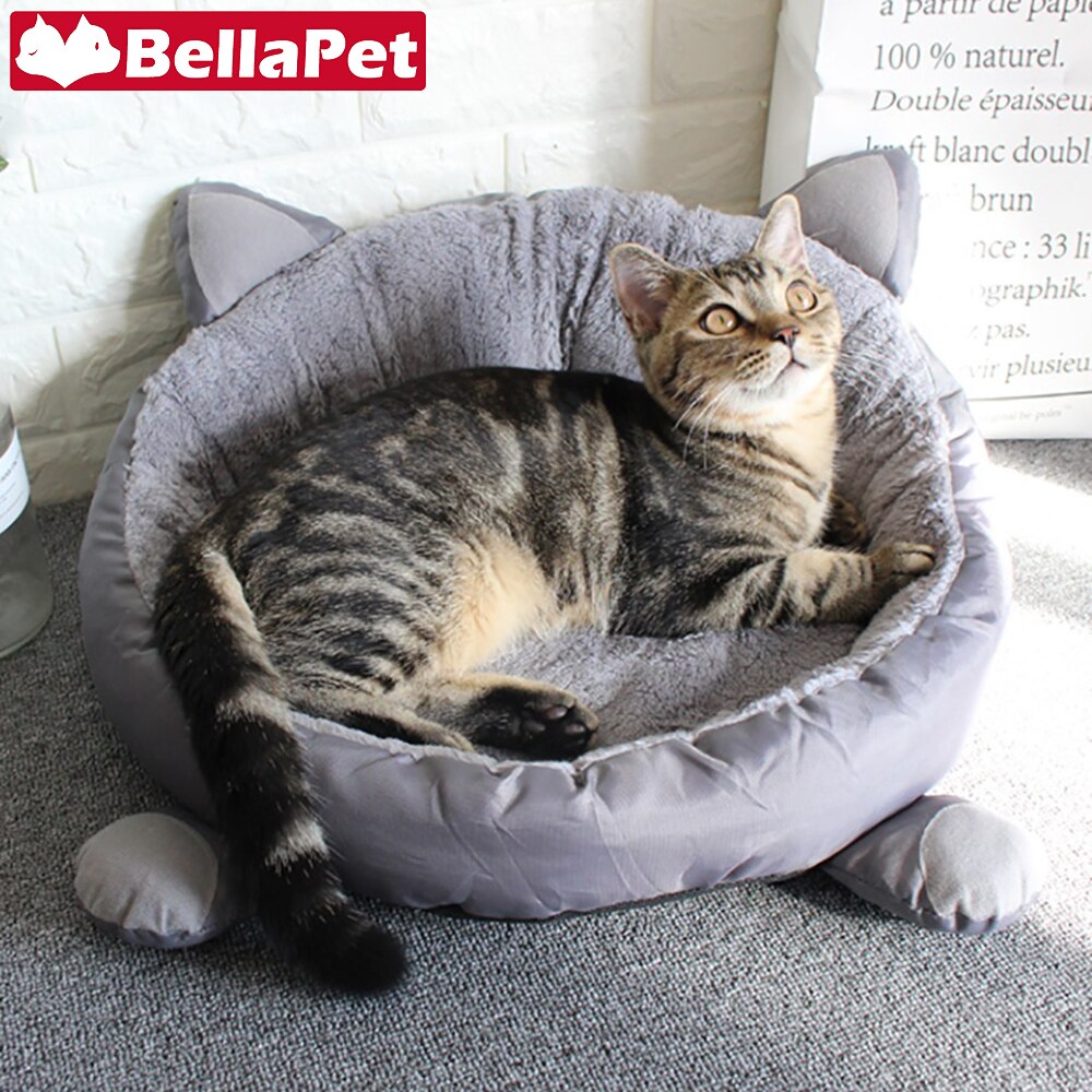Zachte Kat Bed Voor Katten Katoen Leuke Kat Bedden Huis Kitten Huisdier Product Pet Bed Voor Katten Bedden Sofa Mand huis Kat Accessoires