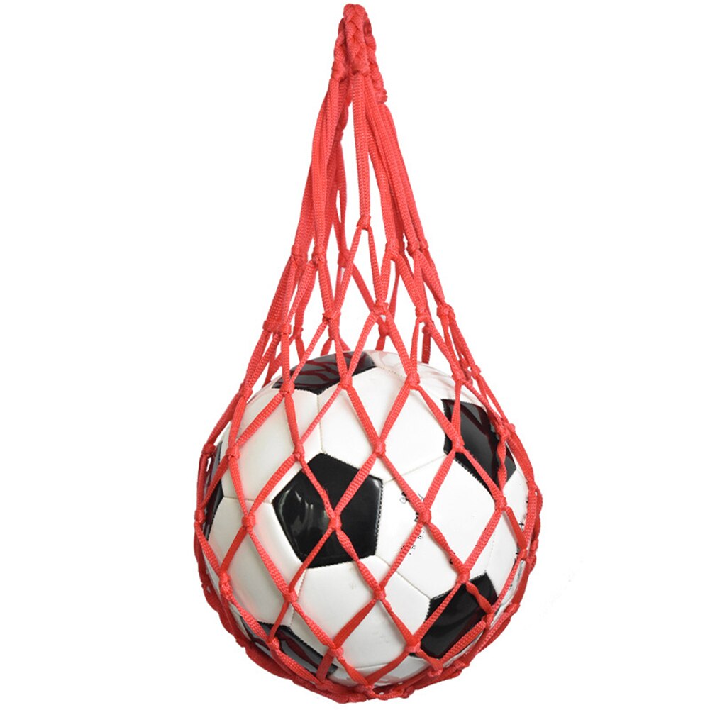 Football Net Bag Nylon Bold Storage Bag Single Ball Carry Portable Equipment Outdoor Sports Soccer Basketball Volleyball Bag: red