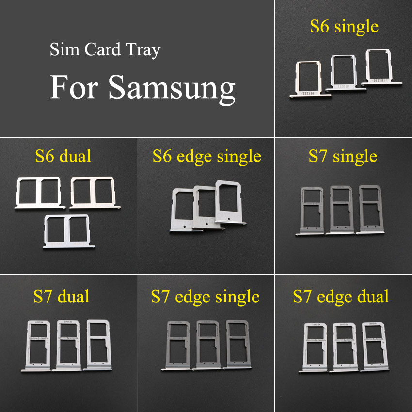 3 stücke Gold/Silber/Grau SIM Karte Slot Tablett Halfter für Samsung S6 G920 S6 Rand G925 S7 g930 G930 S7 Rand G935 G935F Einzigen Dual