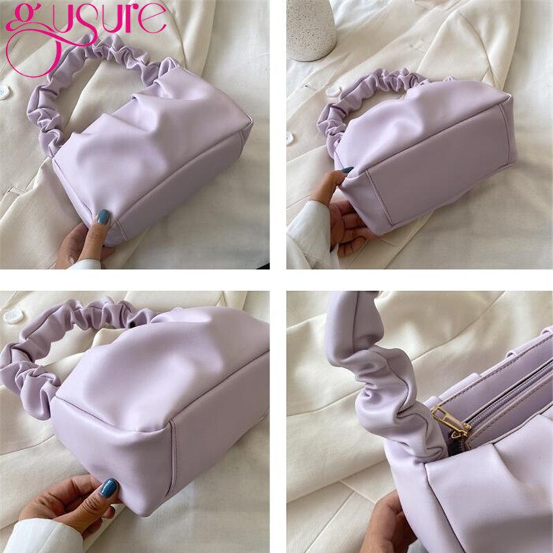Gusure Women Bags ins Handbag Summer Casual Shoulder Bags Wild Style Messenger Bag for Lady Popular soft Pu top handle