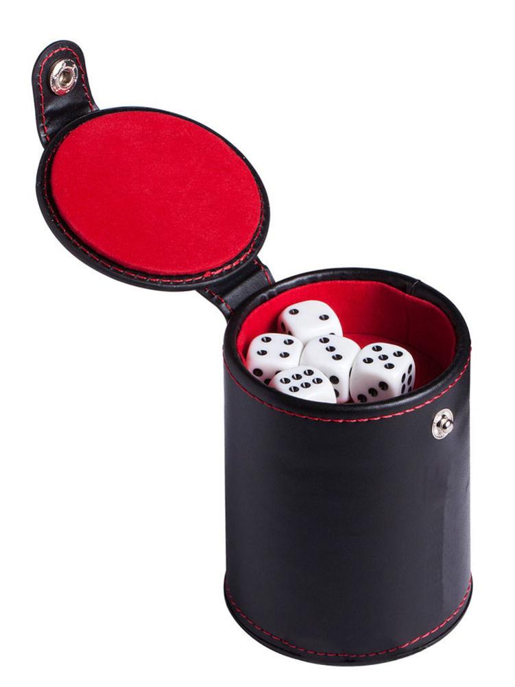 Fournitures de jeu de dés en cuir PU, flanelle, coupe muette, pour la plupart des jeux de dés, doublure en feutre rouge, pour Yahtzee Farkle Bar Party,