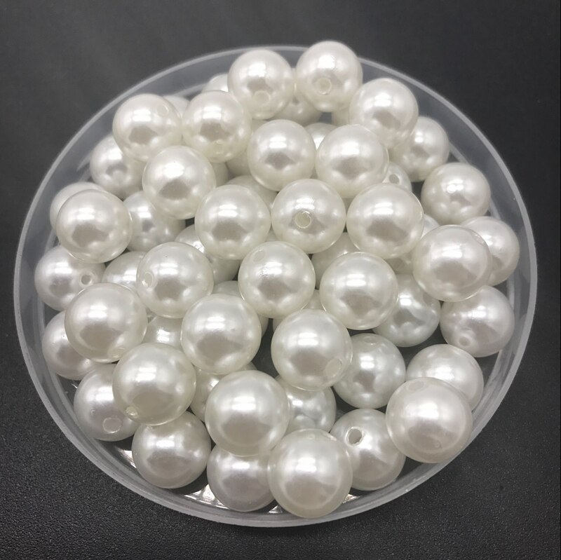 4mm-20mm białe kości słoniowej imitacje pereł okrągłe perły Spacer luźne koraliki DIY tworzenia biżuterii naszyjnik bransoletka kolczyki akcesoria