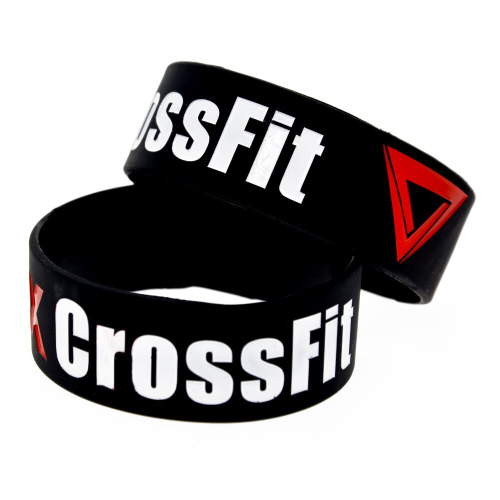 Obh 1Pc De Doos Crossfit Siliconen Armband 1 Inch Wide Sport Zwart Volwassen Grootte