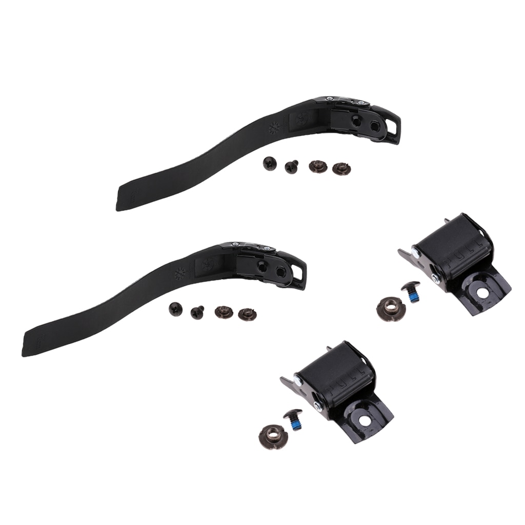 2 Set Replacement Sturdy Inline Roller Skating Skate Shoes Energy Strap With Screws nuts + Buckle Black Scooter Parts Accessory