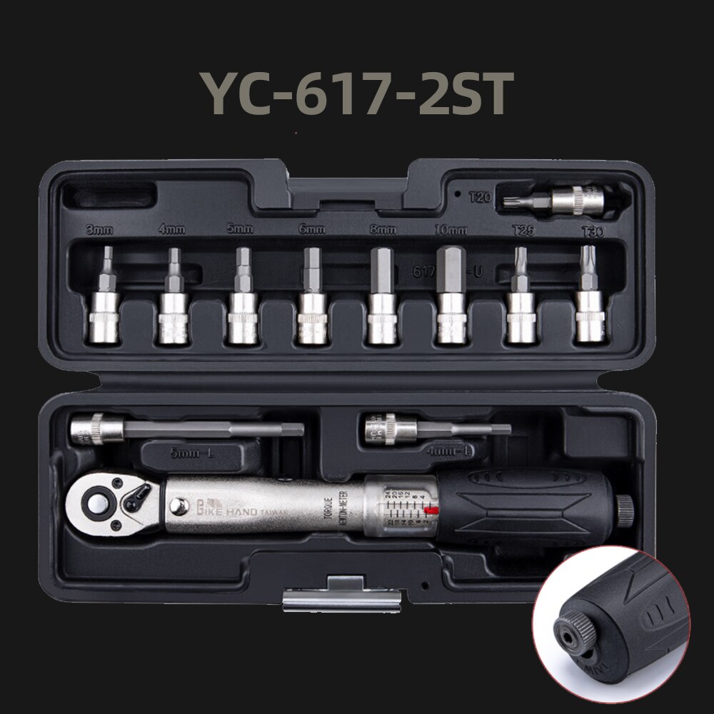 BIKEHAND Taiwan YC-617-2S Bicycle Bike Torque Wrench Allen Key Tool Socket Spanner Set Kit Cycling Repair Tool Kits: YC-617-2ST