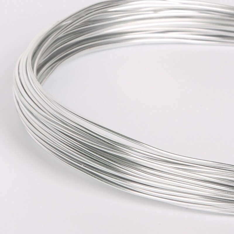 Aankomst Aluminium draad Zachte Metalen Bloemisterij draad Diffierent Kleur Ronde Vormige Diameter 1mm Voor Handgemaakte Naaien Accessoires: Silver