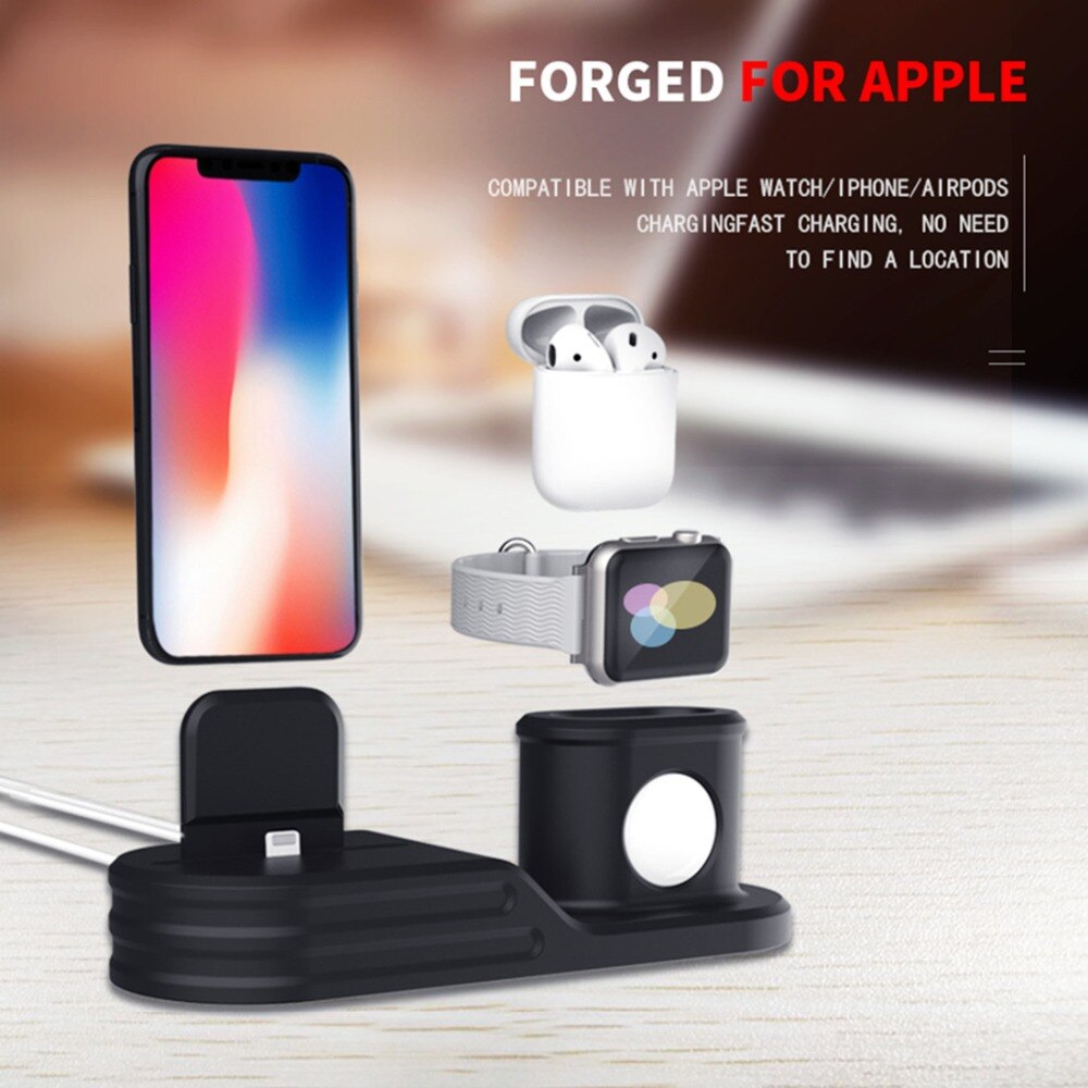 Horloge Accessoires Voor Apple Horloge Band 4 3 5 Iwatch Band Strap Airpods Iphone X 8 7 6 Siliconen Lading station