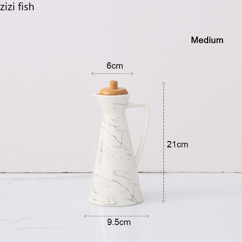 Ceramic Storage Bottle Hip Flask Kitchen Seasoning Bottle with Lid Household Pattern Snack Candy Storage Jar Cereal Dispenser: Storage bottle 9