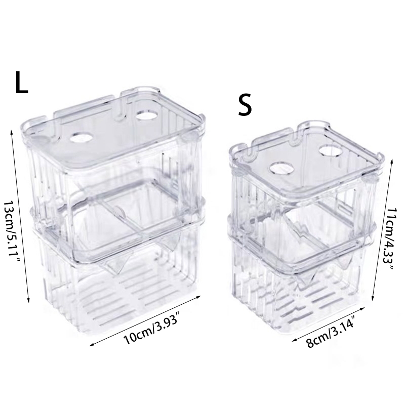 Acrylic Fish Tank Hatchery Case Transparent Aquarium Small Breeder Box Separation Isolation Incubator Boxes with Suction Cups