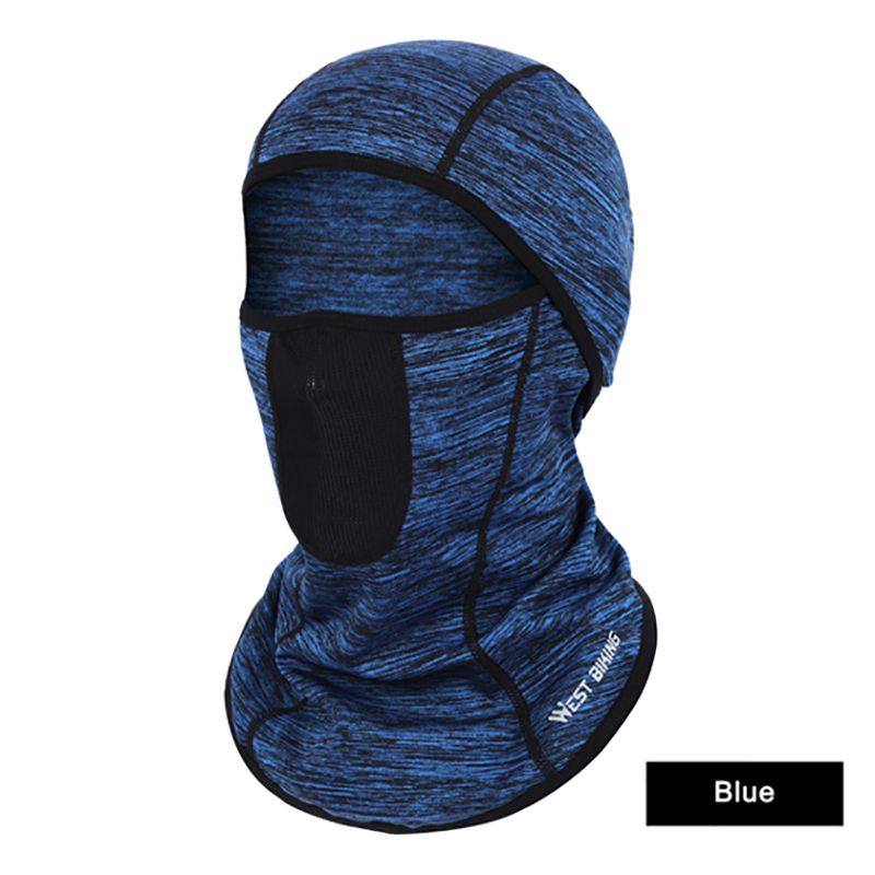Windproof Breathable Mask Outdoor Hiking Riding Headwear Warm Face Mask Hood: Blue