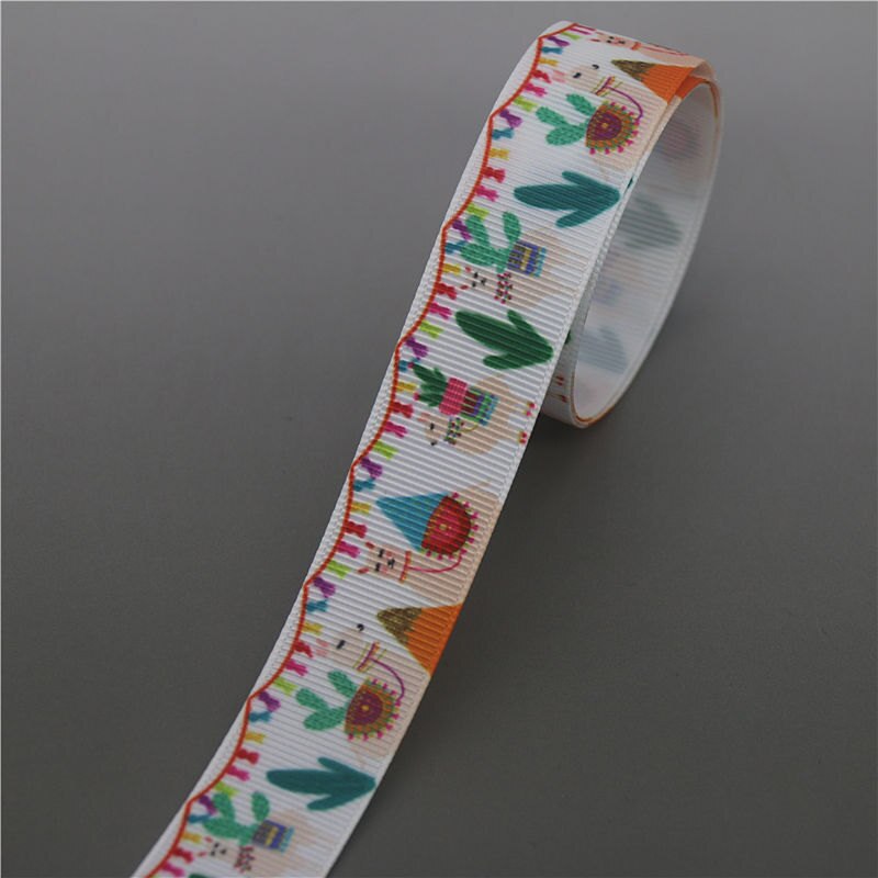 Dhk 5Yards Lama Cactus Gedrukt Grosgrain Lint Accessoire Hairbow Hoofddeksels Decoratie Diy Oem C1748: 10332