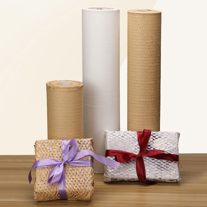 20/50m Vintage Papel Kraft para envolver de nido de abeja envoltura acolchada rollo de embalaje de Material de embalaje papel decorativo