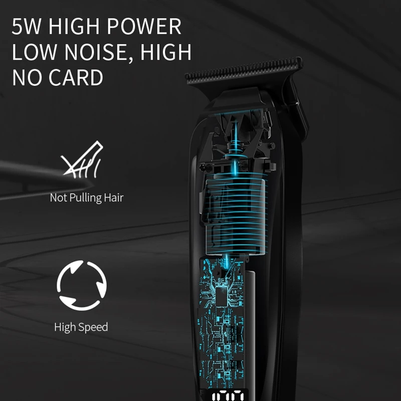 Kemei elektrische tondeuse voor heren, baardtrimmer, tondeuse, haarknipset, oplaadbare tondeuse