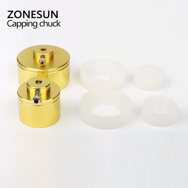 ZONESUN Capping Machine Chuck Cap For Capper 28-32mm 38mm 10- 50mm Round Plastic Bottle With Security Ring Silicone Capping Tool
