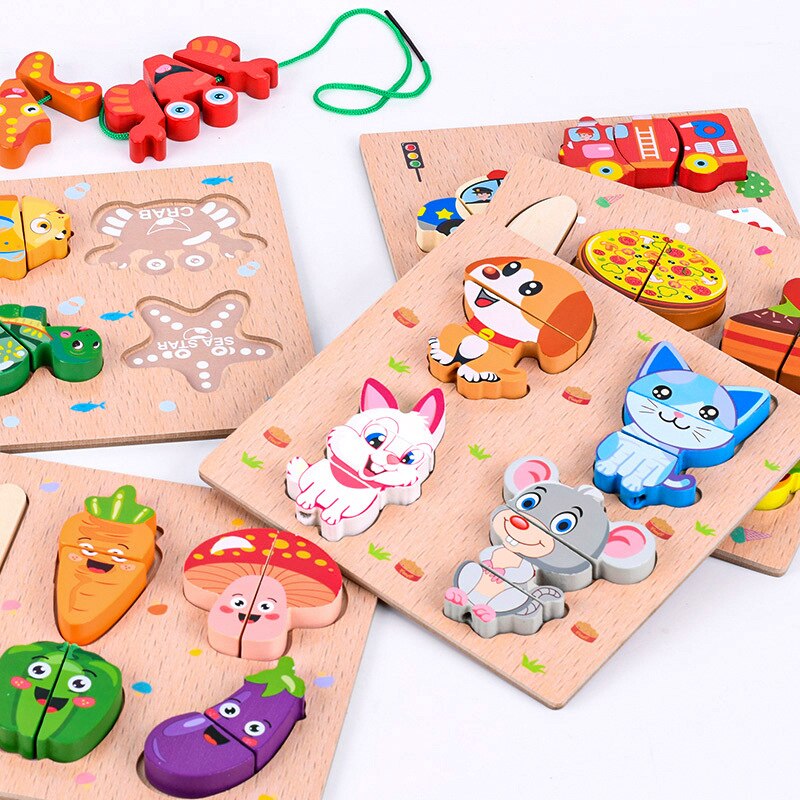 Baby toy wooden cutting of fruit and vegetables dessert puzzle kitchen toy children pretend play cooking educational toy girl