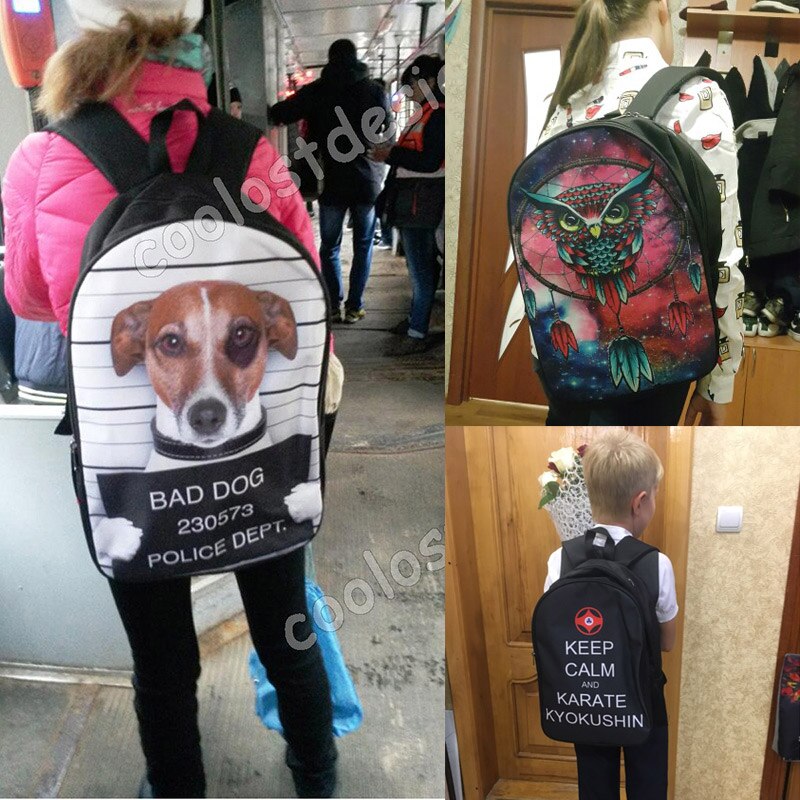cute Yorkshire Terrier dog print backpack women rucksack children school bags for teenager girls daypack kids bookbag