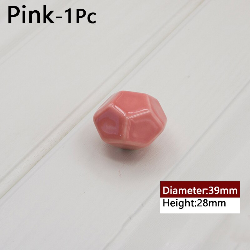 1Pc Enkele Gat Kledingkast Lade Trekt Deurklink Keramiek Kabinet Knop Met Schroef Meubilair Hardware: E