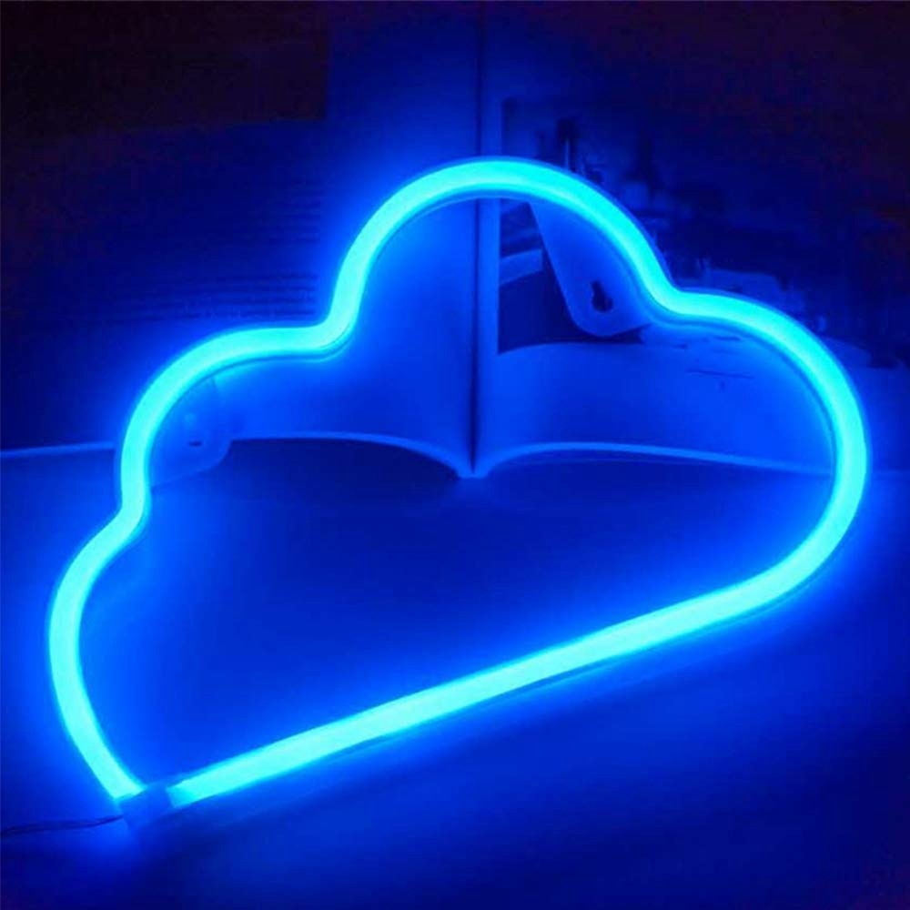 Led neon vegglys batteri eller usb-drevet skylampe lyser opp til hjemmet barnerom bar festlig fest julebryllup