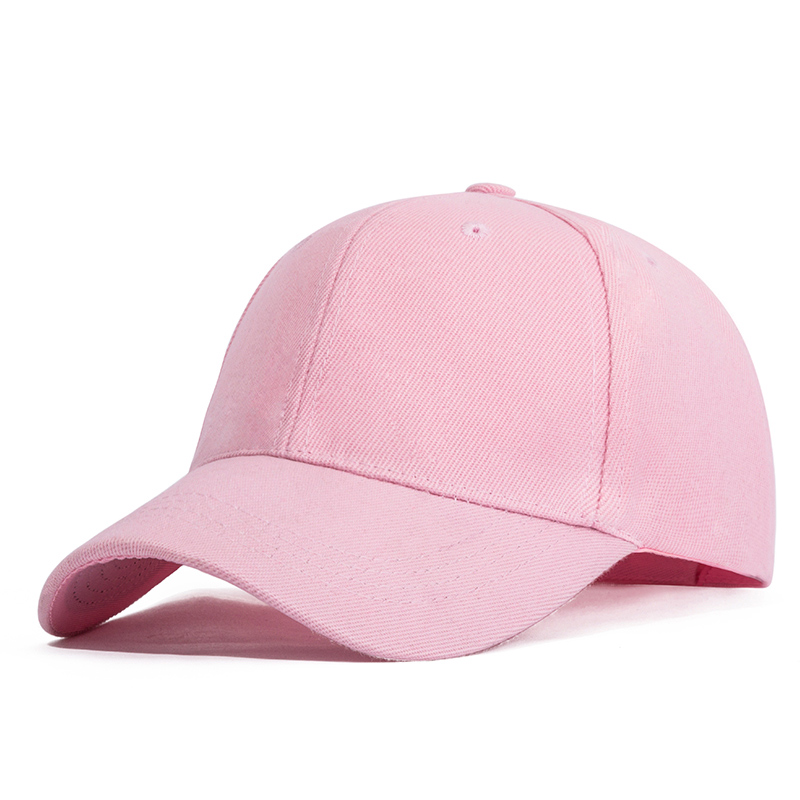 Truenjoy klassisk ensfarvet kvinders baseball cap mænd afslappet snapback hip hop cap hat udendørs sport hat unisex: Lyserød