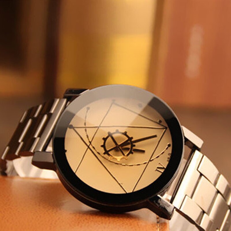 Top quartz herreur sort rustfrit stål båndur business armbåndsur relogio masculino erkek kol saat