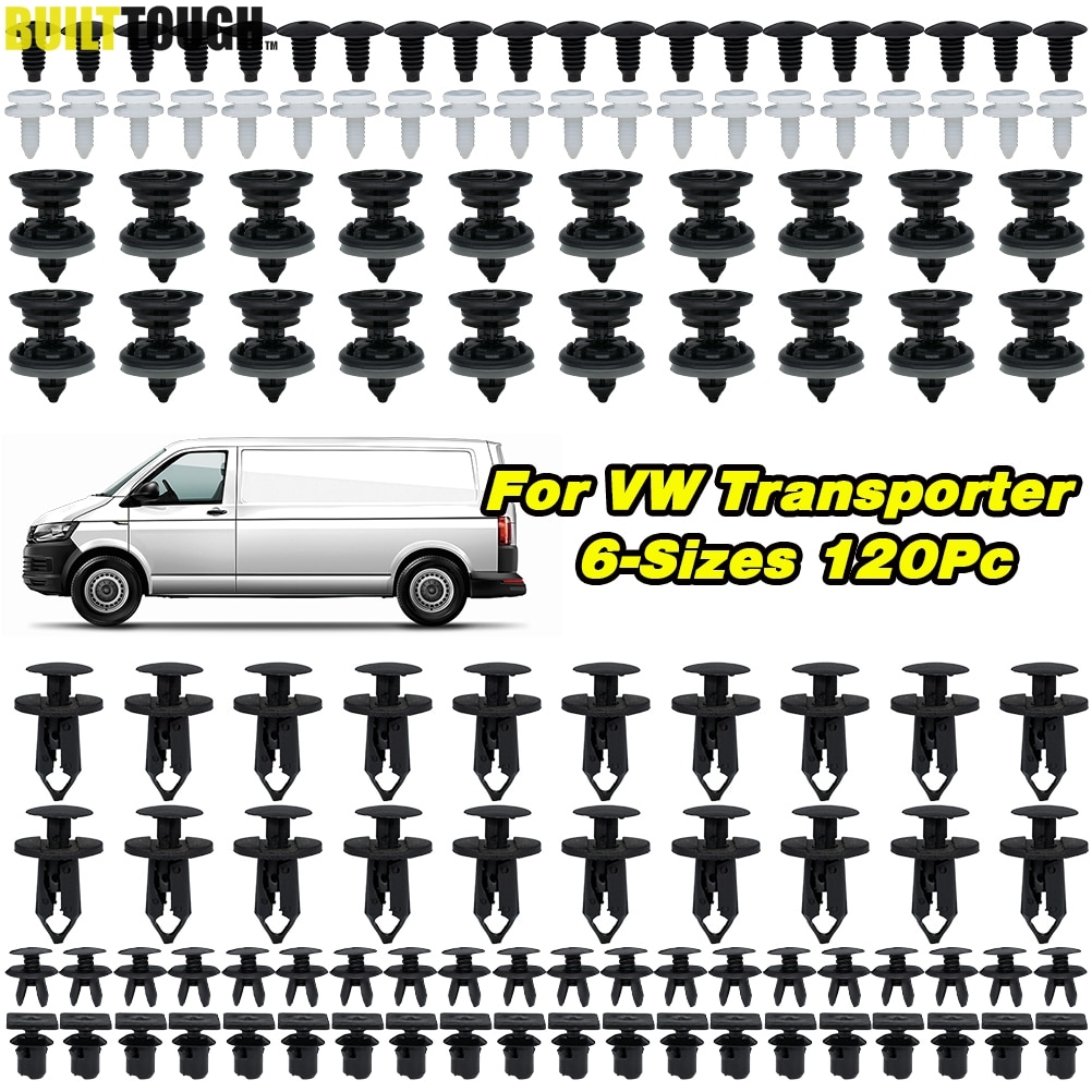 120 pièces 6 tailles voiture garniture de porte panneaux Clips Auto corps punaise Rivet intérieur toit tapis retenue pour VW Transporter T4 T5 T6